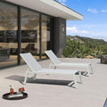 PURPLE LEAF Patio Lounge Chair 2 Pieces White Aluminum Outdoor Chaise Lounge by PURPLELEAF