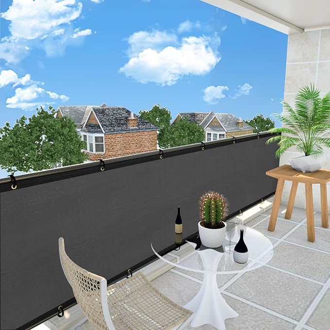 UPGRADE Privacy Fence Screen 4'x11' Dark Grey Outdoor 90% Visibility Blockage - Image 7
