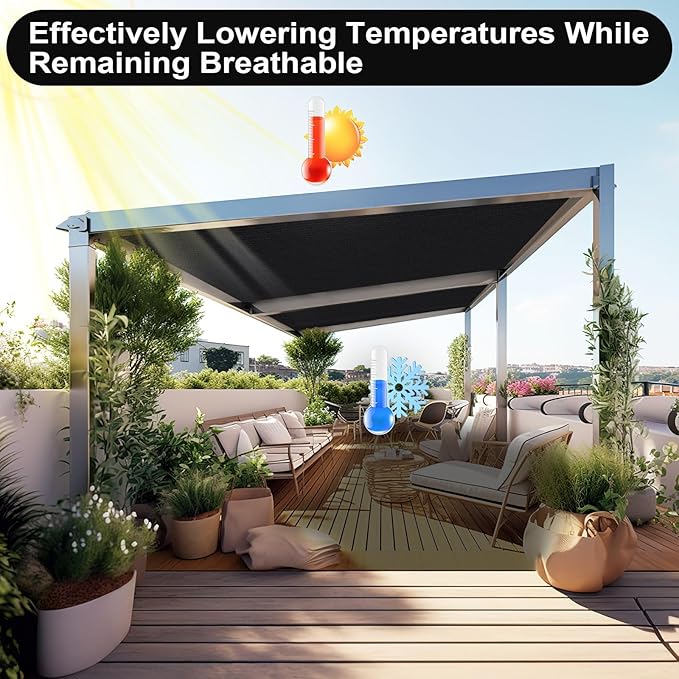 Artpuch 90% Sun Shade Cloth, 6 x 12 FT Pergola Shade Cover Canopy - Image 6