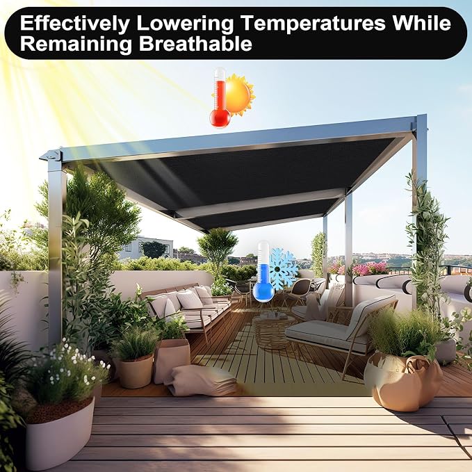 Artpuch 90% Sun Shade Cloth, 5 x 8 FT Pergola Shade Cover Canopy - Image 6