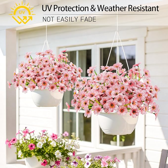 MACTING Artificial Flowers for Outdoors 6 Bundles UV Resistant Fake Flowers No - Image 3