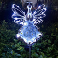 38Inch Angel Solar Lights Outdoor Decorative-Metal&Glass Angel Hydrangea Flower by COOZZYHOUR
