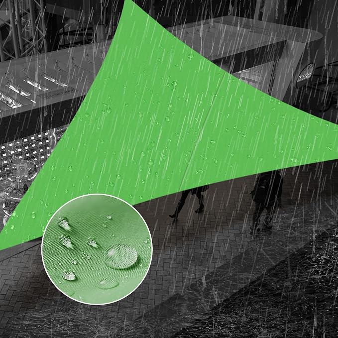 SUNNY GUARD Waterproof Sun Shade Sail 7'x9'x11.4' Lemon Green Right Triangle UV by SUNNYGUARD