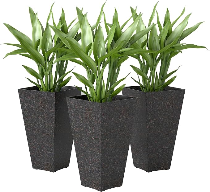 Outsunny 28 Inch Tall Planters for Outdoor Plants, Stackable Tapered Large by Outsunny