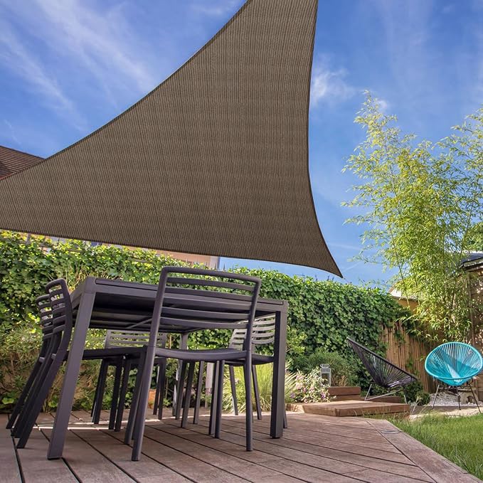 E&K Sunrise 3' x 3' x 3' Sun Shade Sail Triangle Canopy Shade Cover UV Block - Image 7