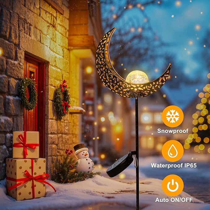 Homeimpro Moon Solar Lights Outdoor Garden Decor Gifts - Image 7