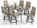PHI VILLA 7 Piece Outdoor Bar Set, Counter Height Patio Bar Furniture Rectangle by PHIVILLAThepioneerofcomfortablehouseholdsupplies