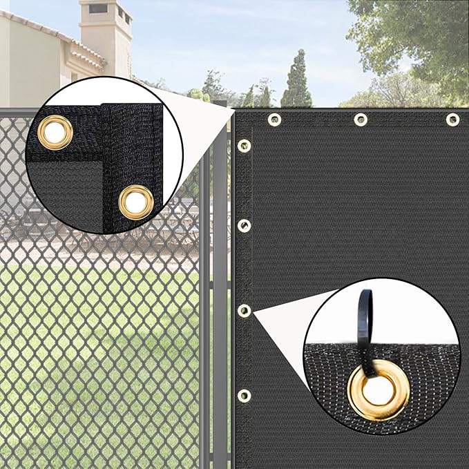UPGRADE Privacy Fence Screen 4'x2' Dark Grey Outdoor 90% Visibility Blockage - Image 4