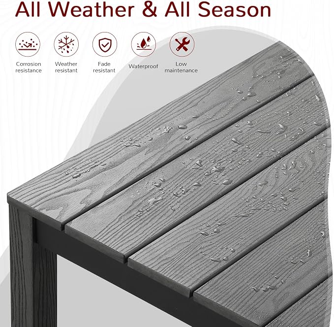 Stoog All-Weather Patio Dining Sets, 5 Pieces Outdoor HIPS Dining Table - Image 3