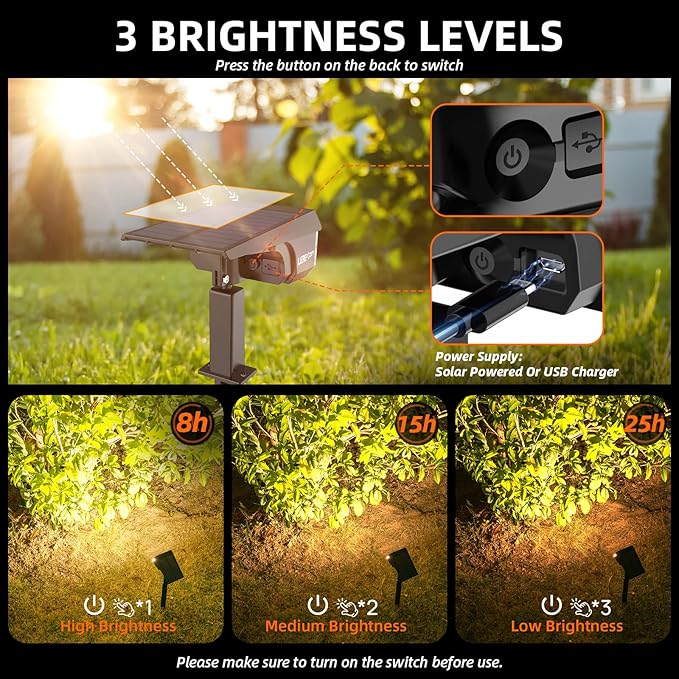 Solar Spot Lights Outdoor Landscape Lights, IP65 Outdoor Waterproof Spotlights - Image 4