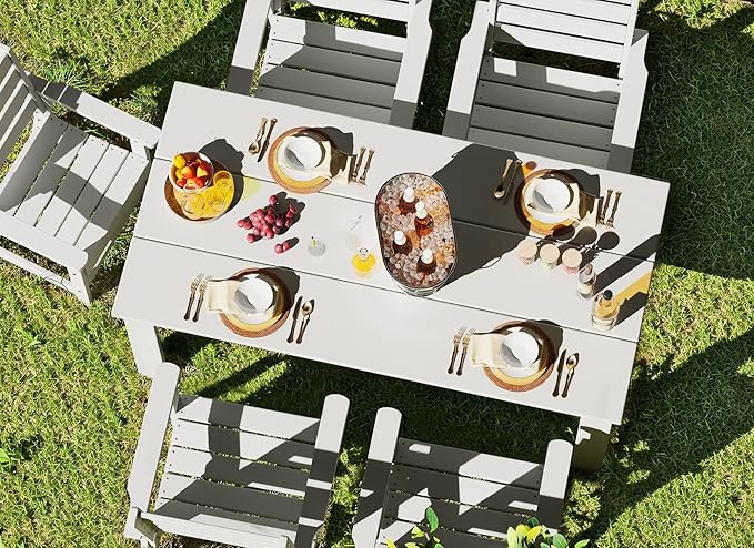 GREENVINES Outdoor Dining Chair | HDPE | Patio Chairs | All-Weather | White - Image 4