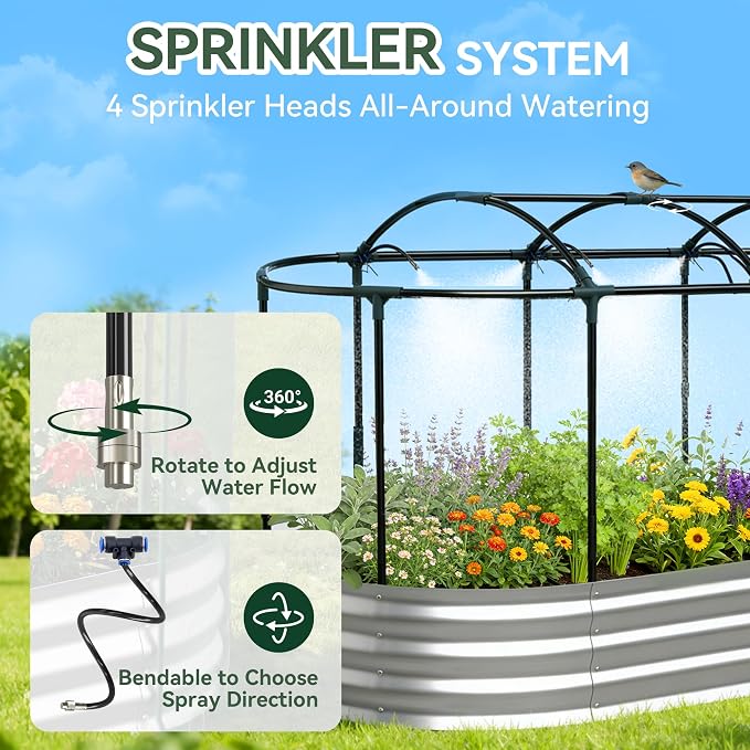 Raised Garden Bed with Self-Watering System, Oval Galvanized Raised Beds - Image 2