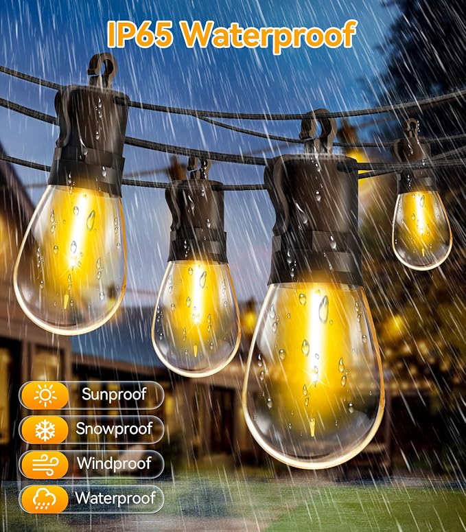 Outdoor String Lights Patio LED Light Outside - 20M 18+1 S14 LED - Image 5