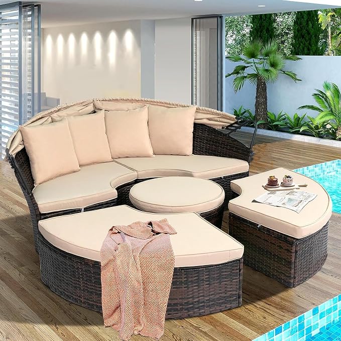 SUNCROWN Outdoor Patio Round Daybed - Image 4
