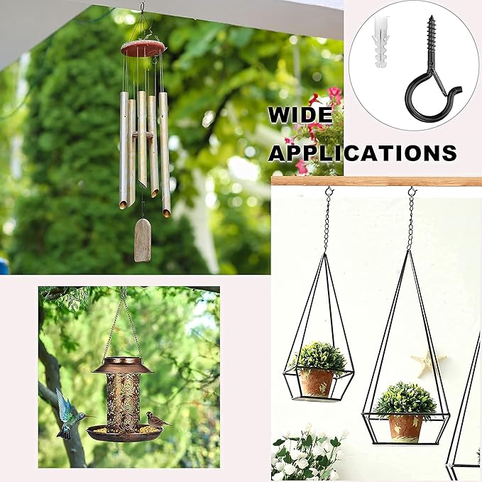 PlusRoc 20 Pack Ceiling Hooks for Hanging Plants Outdoor String Lights Heavy - Image 6