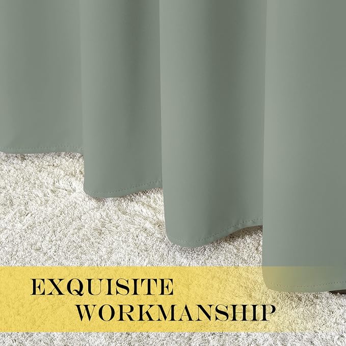 NICETOWN Sage Green Blackout Kitchen Curtain 45 inch Length - Image 6