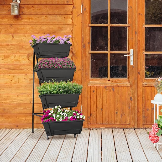 OYEAL Raised Garden Bed 4 Tier Vertical Garden Planters Indoor Outdoor Raised - Image 6