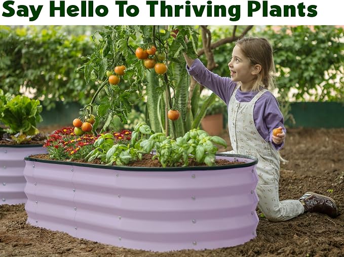 Plant & Plot Galvanized Raised Garden Beds Outdoor // 4×2×1 ft Planter Raised - Image 3