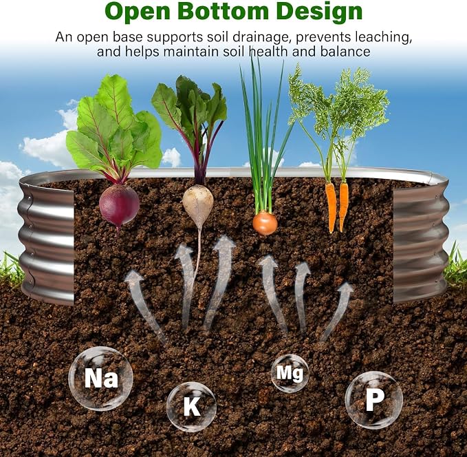 Galvanized Raised Garden Bed for Outdoor: 4X2X1ft Durable Metal Vegetable Plant - Image 5