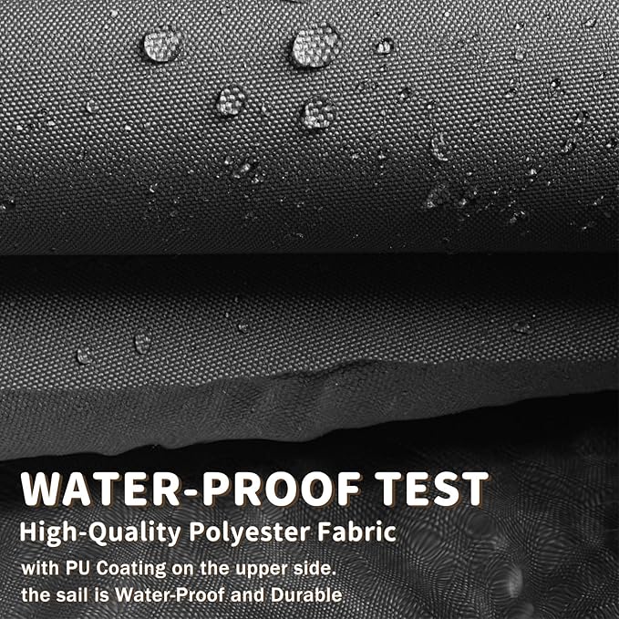 LOVE STORY Rectangle 10'x12' Waterproof Sun Shade Sail Canopy UV Block - Image 6