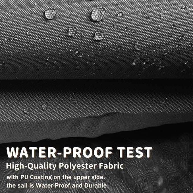 LOVE STORY Rectangle 7'x15' Waterproof Sun Shade Sail Canopy UV Block - Image 6
