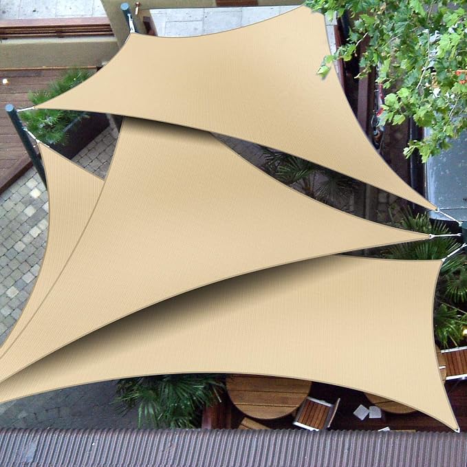 Patio Paradise 10' x 10' x 9'10" Sun Shade Sail Triangle Canopy, Permeable - Image 4
