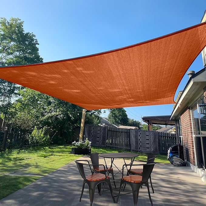 SUNLAX Sun Shade Sail 6' x 12' Terra Red Rectangle Canopy Sail Shade Cover UV by SUNLAX