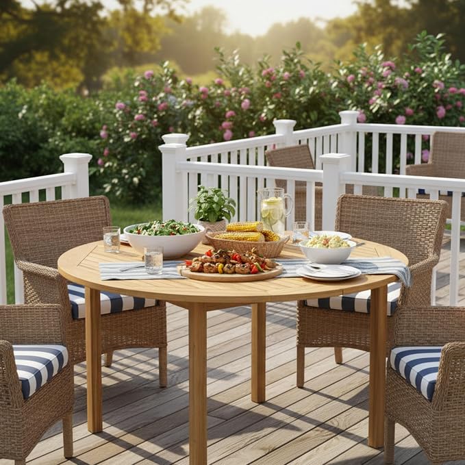 Tangkula 44" Round Outdoor Dining Table - Image 4