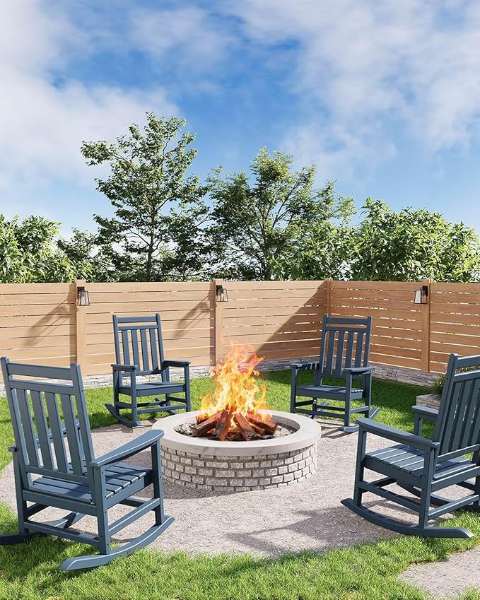 HDPE Rocking Chair Outdoor Set of 4 by Garvee