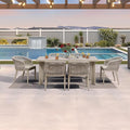 PURPLE LEAF 7 Pieces Outdoor Dining Set Patio Table and Chairs Set Aluminum by PURPLELEAF