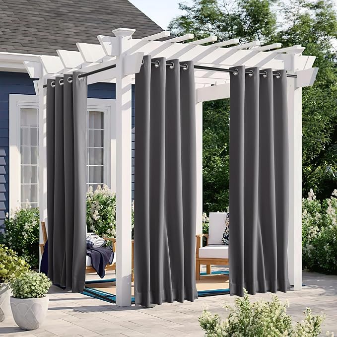 NICETOWN 2 Panels Weighted Outdoor Curtains - Image 2