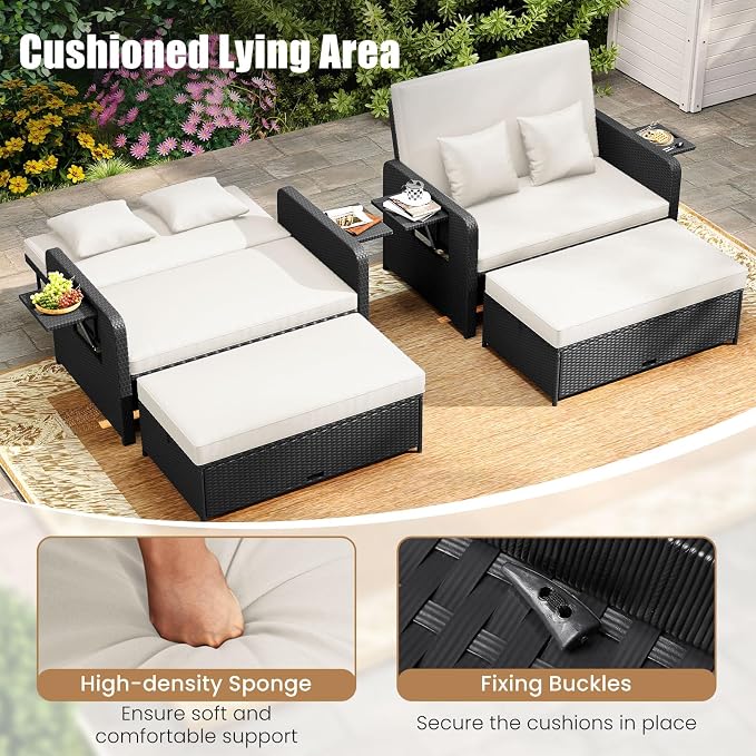 COSTWAY Patio Rattan Daybed - Image 6
