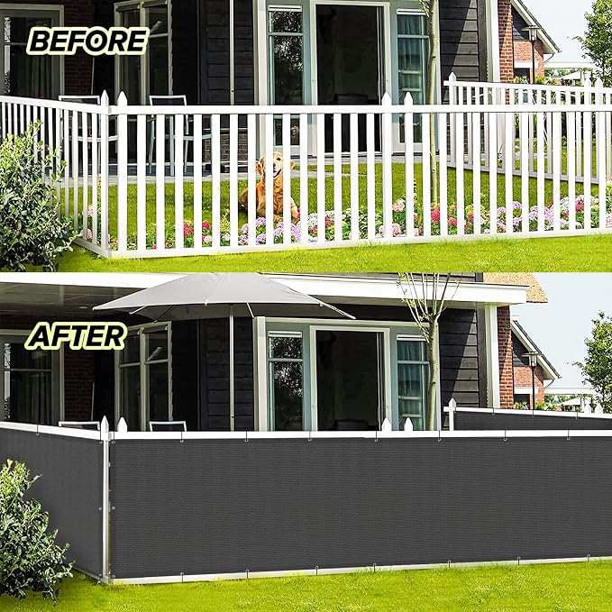 LOVE STORY 3'x6' Dark Grey Balcony Screen Privacy Fence Cover UV Protection - Image 4