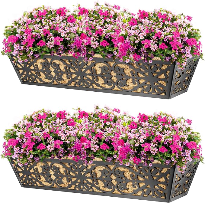 6 Pack 30 Inch Window Boxes Planters Railing Planter Box - Image 6