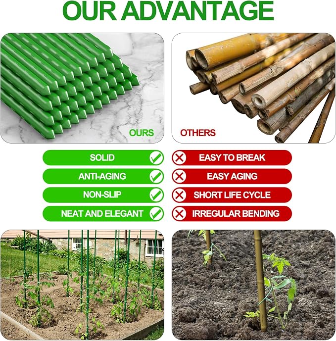 WAENLIR Garden Stakes 84 inch 7ft Sturdy Tomato Stakes, Plant Stakes - Image 5