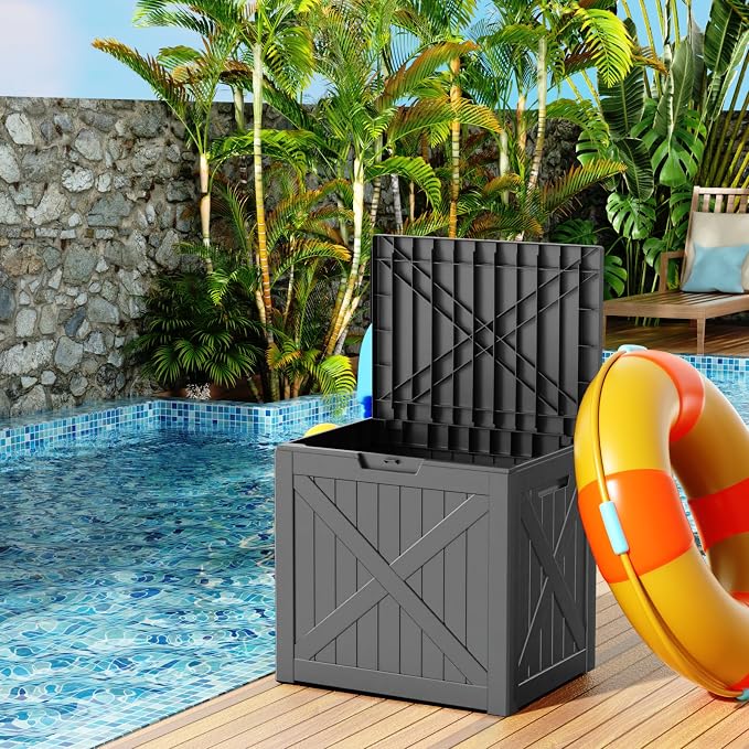 38 Gallon Outdoor Deck Box, Lockable Waterproof Outdoor Storage Boxes - Image 3