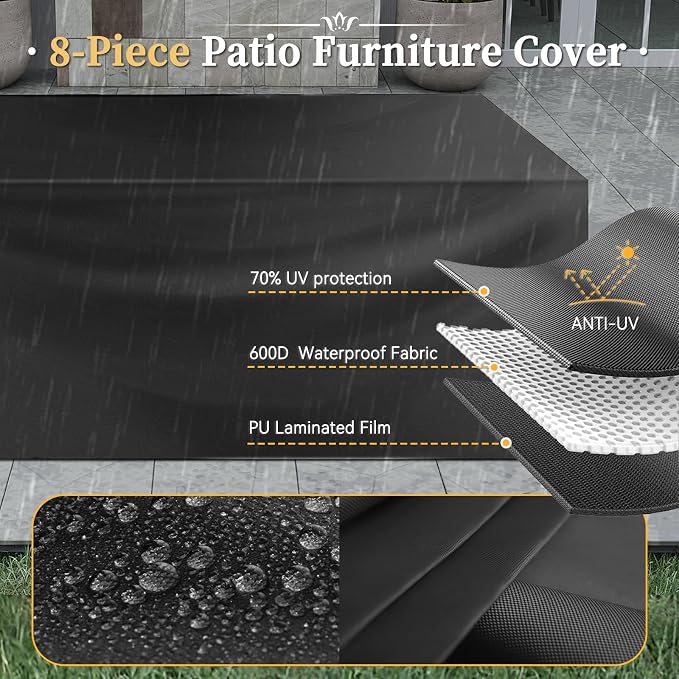 Aoxun 8 Piece Patio Furniture Set - Image 7