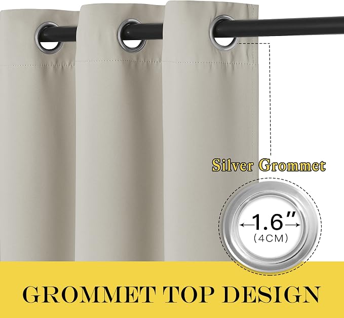 NICETOWN Blackout Curtain for Living Room, Thermal Insulated Solid Grommet - Image 3