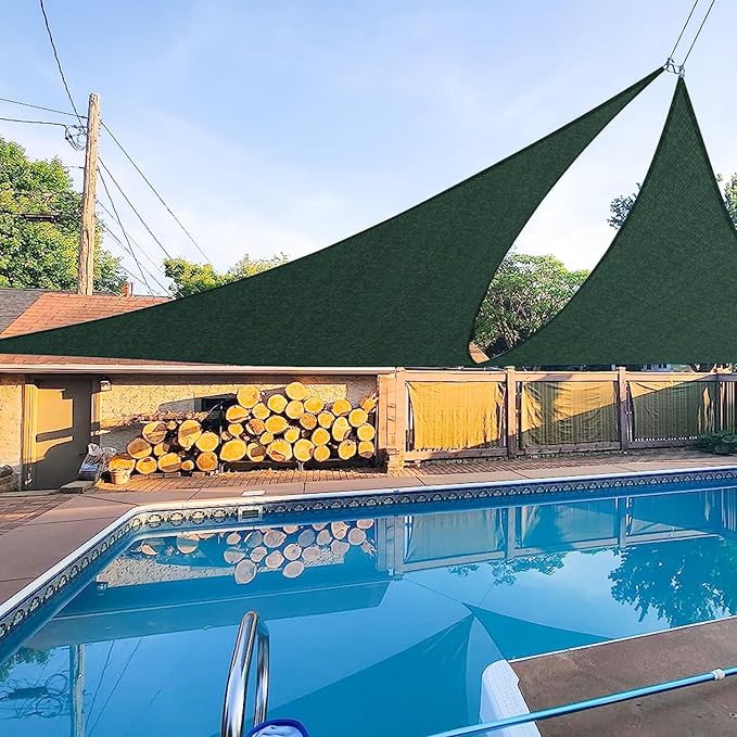 E&K Sunrise 26' x 26' x 26' Sun Shade Sail Triangle Canopy Shade Cover UV Block by EKSUNRISEINC
