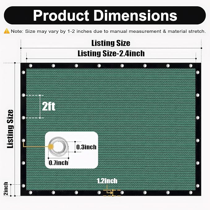 Artpuch 90% Sun Shade Cloth, 6 x 6 FT Pergola Shade Cover Canopy - Image 3