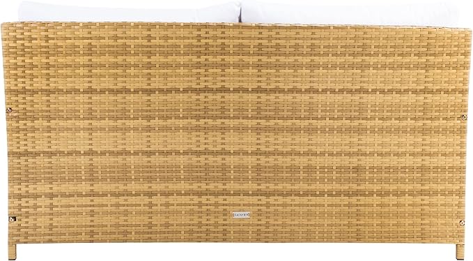 SAFAVIEH Outdoor Collection Cadeo Natural/White Cushion Daybed PAT7500D - Image 12