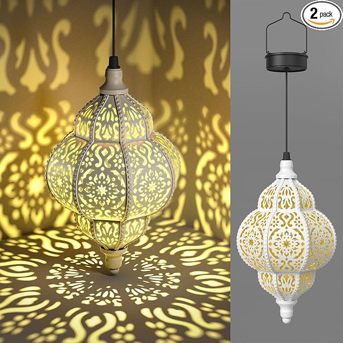 Hanging Solar Lights Outdoor Garden Decor Solar Lantern Waterproof Plastic by Hapjoy
