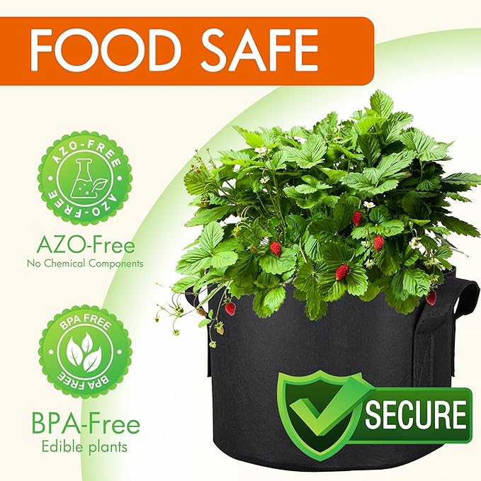 Gardzen 6-Pack 3 Gallons Grow Bags, Aeration Fabric Pots - Image 2