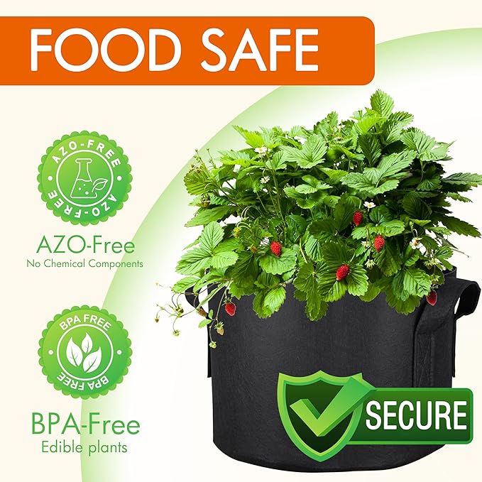 Gardzen 6-Pack 15 Gallon Grow Bags, Aeration Fabric Pots - Image 2