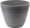 PSW Pot Collection 12-inch Plastic/Stone/Wood Composite Large Ribbed Planter – by PSW