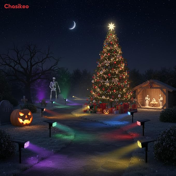 Solar Lights Outdoor Waterproof, LED Solar Spot Lights Outdoor, 7 Color - Image 8