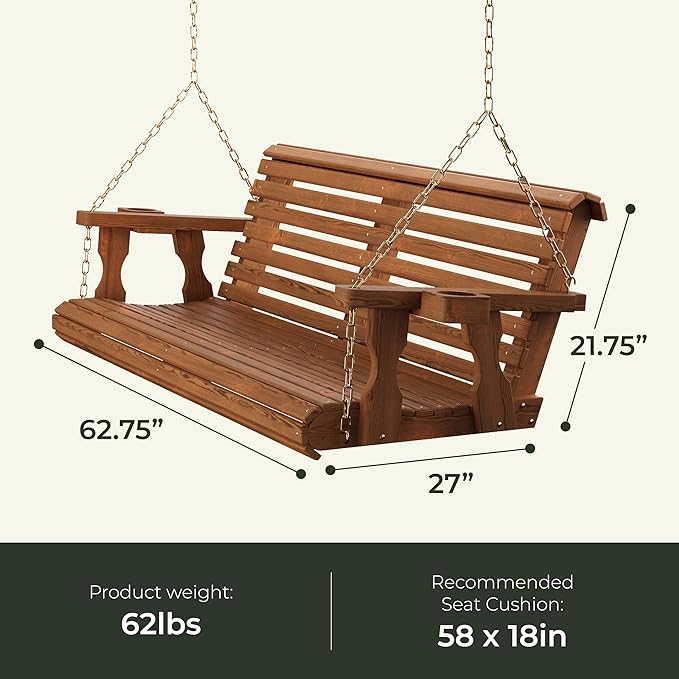 Amish Casual 5 Foot Roll Back Porch Swing - Image 5