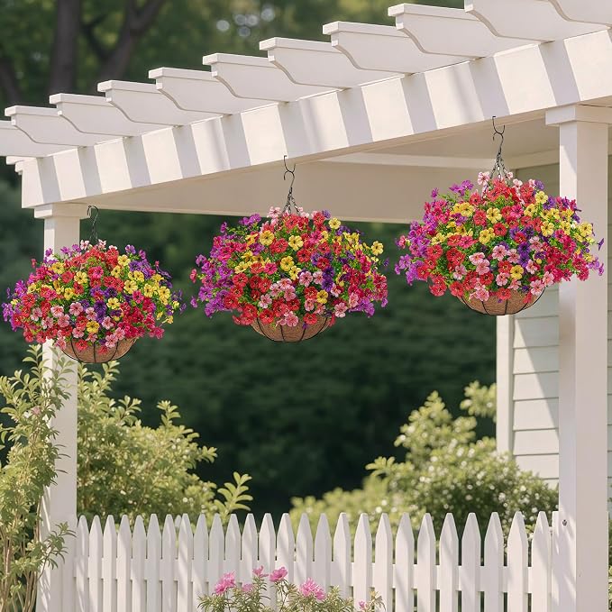 Artificial Faux Hanging Plants Flowers Basket - Image 2