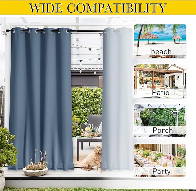 NICETOWN 2 Panels Outdoor Curtains - Image 8