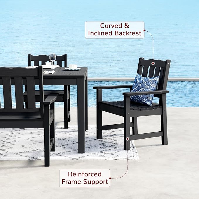 Stoog 6 Pieces Outdoor Patio Dining Set, All-Weather Dining Table and Chairs Set - Image 8